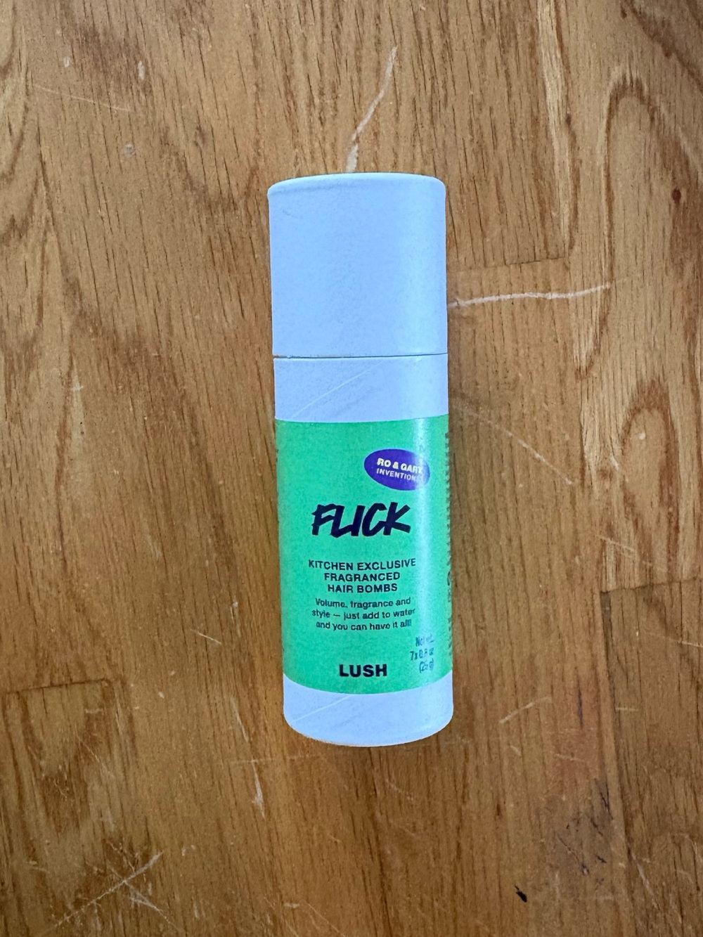 Lush cosmetics Flick fragranced hair bombs from the Kitchen Box